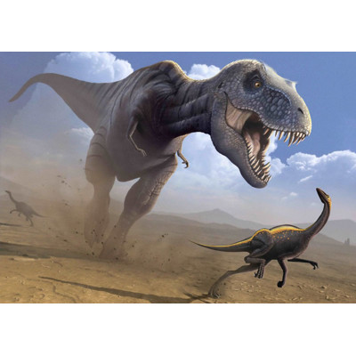 3D postcard Hunting T-rex