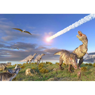 3D postcard End of dinosaurus