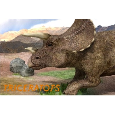3D postcard Triceratops
