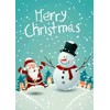 3D postcard Merry Christmas No.01 (Santa Claus and the Snowman)