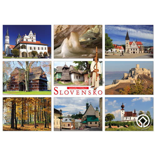 postcard Slovakia - UNESCO monuments (large, A5)
