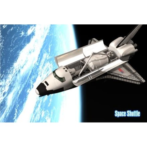 3D pohlednice Space Shuttle