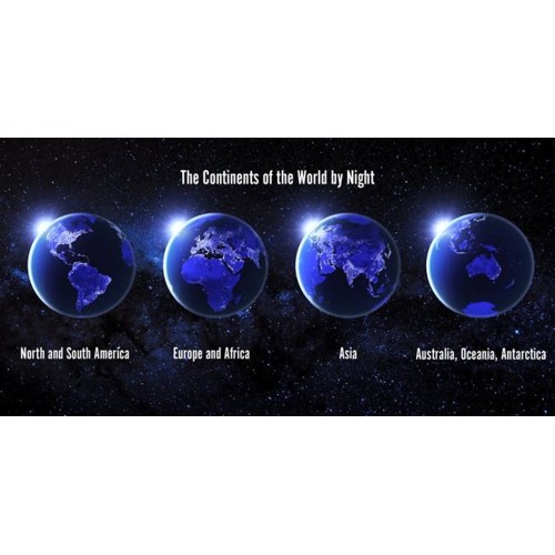 3D panoráma The Continents of the World by Night
