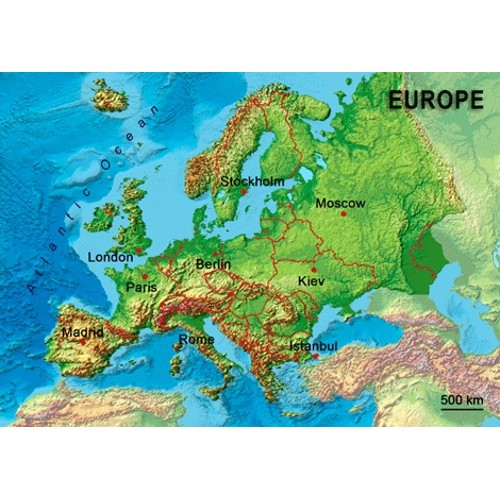 3D postcard Europe