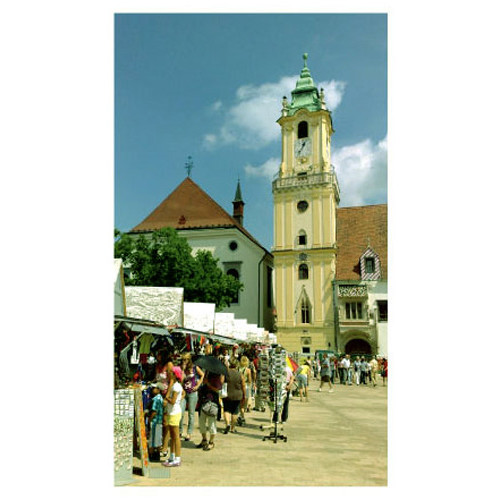 postcard Bratislava mini (The Main sq, the Old Town Hall)