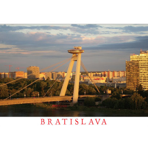 pohľadnica Bratislava L (most SNP, západ slnka)