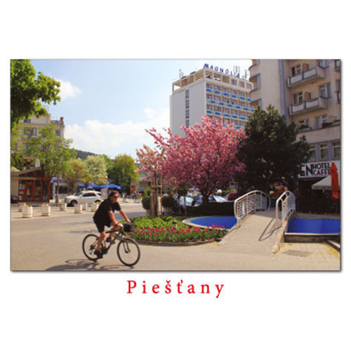 postcard Piešťany L (cyclist)