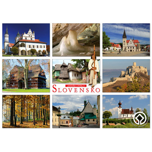 postcard Slovensko - pamiatky UNESCO LS10 (mix; Slovakia - UNESCO monuments)