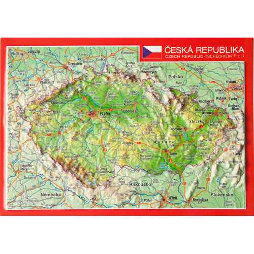 reliéfna pohľadnica Česká Republika