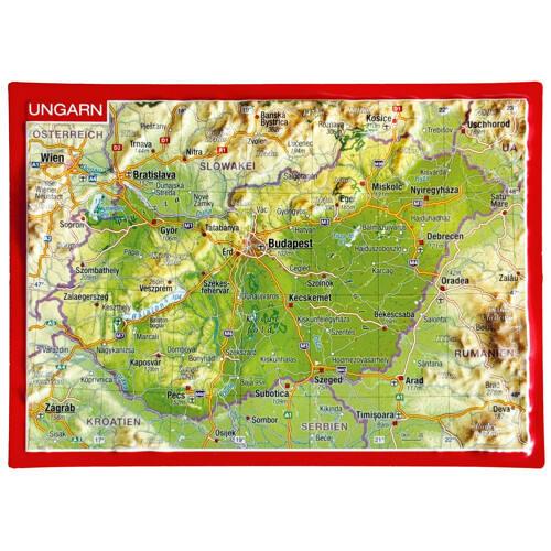 reliéfna pohľadnica Ungarn (Maďarsko)