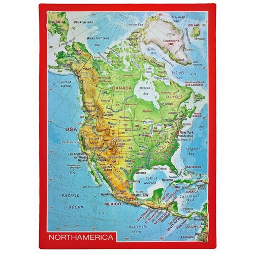 reliéfna pohľadnica Northamerica (Severná Amerika)