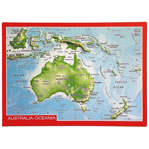 reliéfna pohľadnica Australia-Oceania (Austrália - Oceánia)