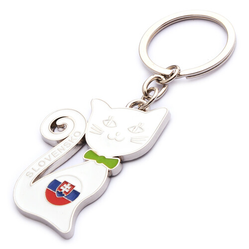 Keychain SLOVAKIA (white cat)