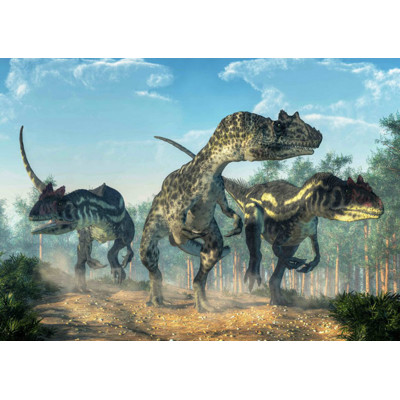 3D postcard Allosauruses
