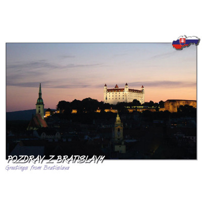 postcards Greetings from Bratislava (sunset)