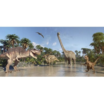 3D panoráma Cretaceous Period (Dinosauri)