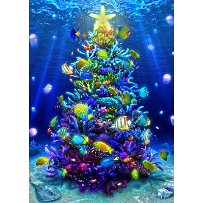 3D pohlednice Christmas Sea (Vánoční moře)