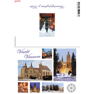 Veselé Vianoce (Merry Christmas)- opening postcards Košice (closed A6, open A5...
