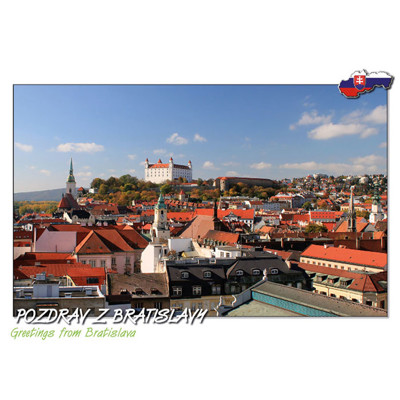 pohľadnica Pozdrav z Bratislavy (strechy Starého Mesta)