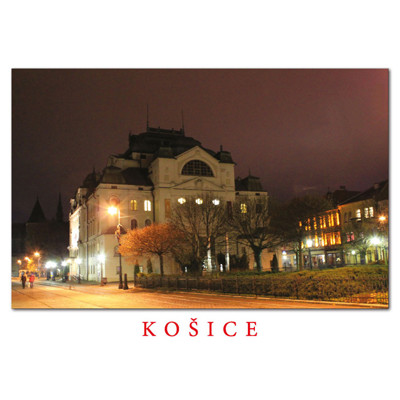 pohľadnica Košice L (večerné námestie so Štátnym divadlom)