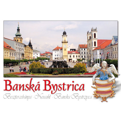 postcard Banská Bystrica L (SNP sq, erb)
