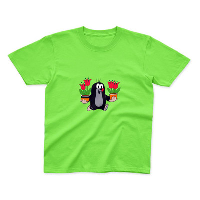 Mole T-shirt, With tulips (short sleeve) (green 86-92, SS)