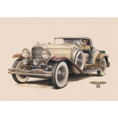 3D pohľadnica Duesenberg model J 1928
