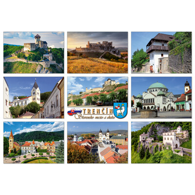pohľadnica Trenčín, Slovensko - mesto a okolie