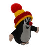 Mole with accessories, 12 cm (cap yellow-red)
