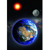 3D postcard Earth-Sun-Moon-vertical