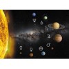 3D pohľadnica Solar system (Slnečná sústava, znaky)