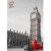 3D pohlednice Big Ben and Red Bus