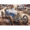 3D pohlednice Bugatti 1928