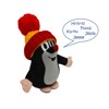 Mole talking with a cap, 20 cm (yellow-red )